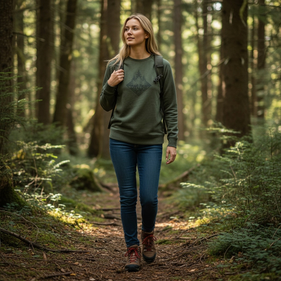 Marmot Tops - Marmot Forest Graphic Crewneck Sweatshirt, S, Outdoor, Moss Green